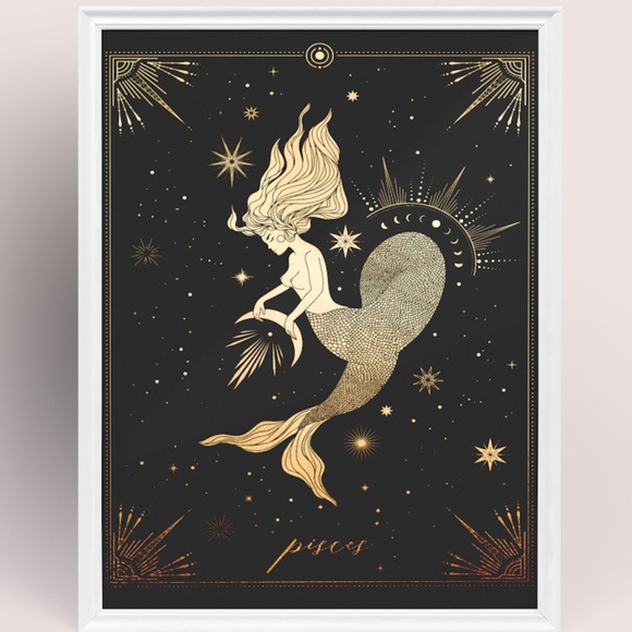 Pisces Wall Art Celestial Zodiac Print Poster Unframed - Picture 3 of 16